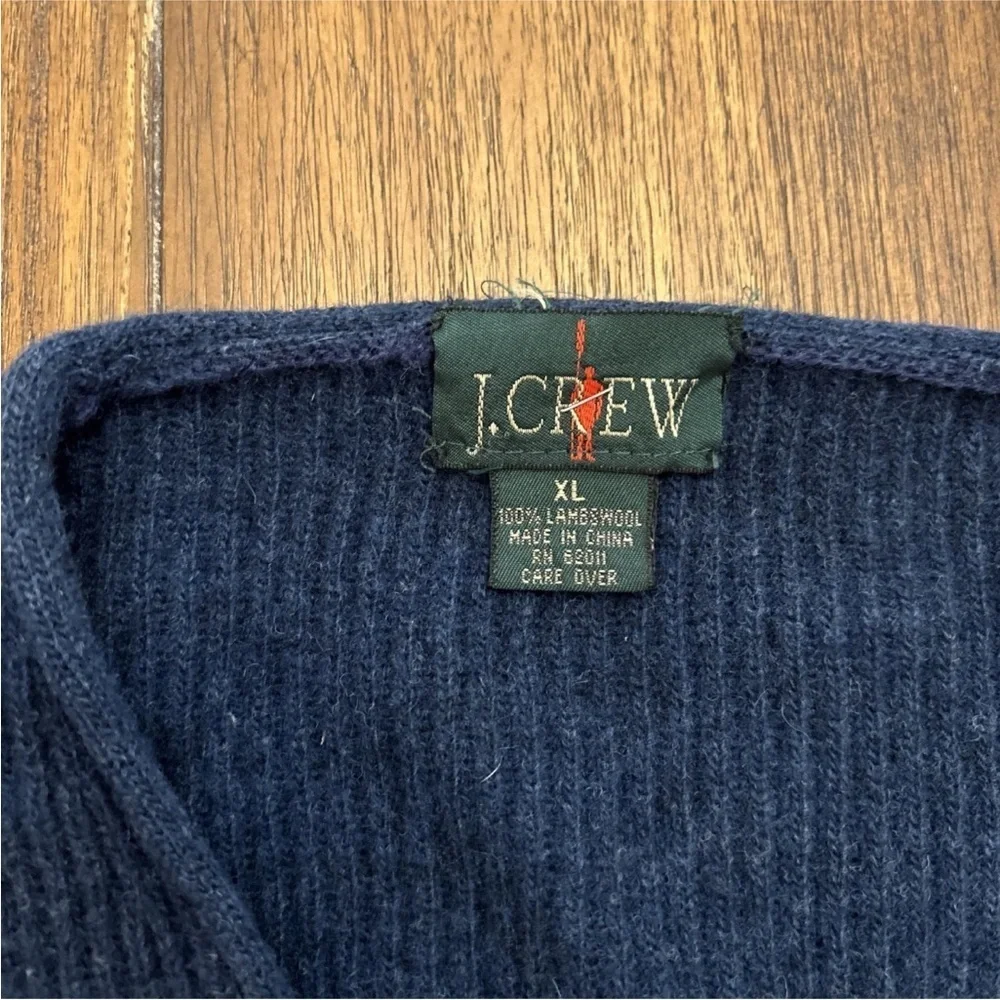 Vintage J Crew Lambswool Sweater Blue Size XL
